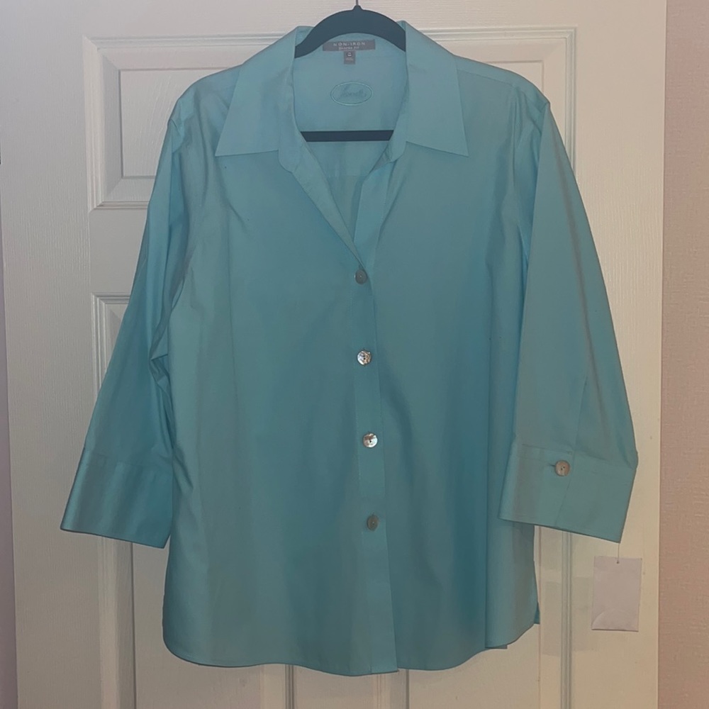 Clearwater Blue Color Button Down Shirt